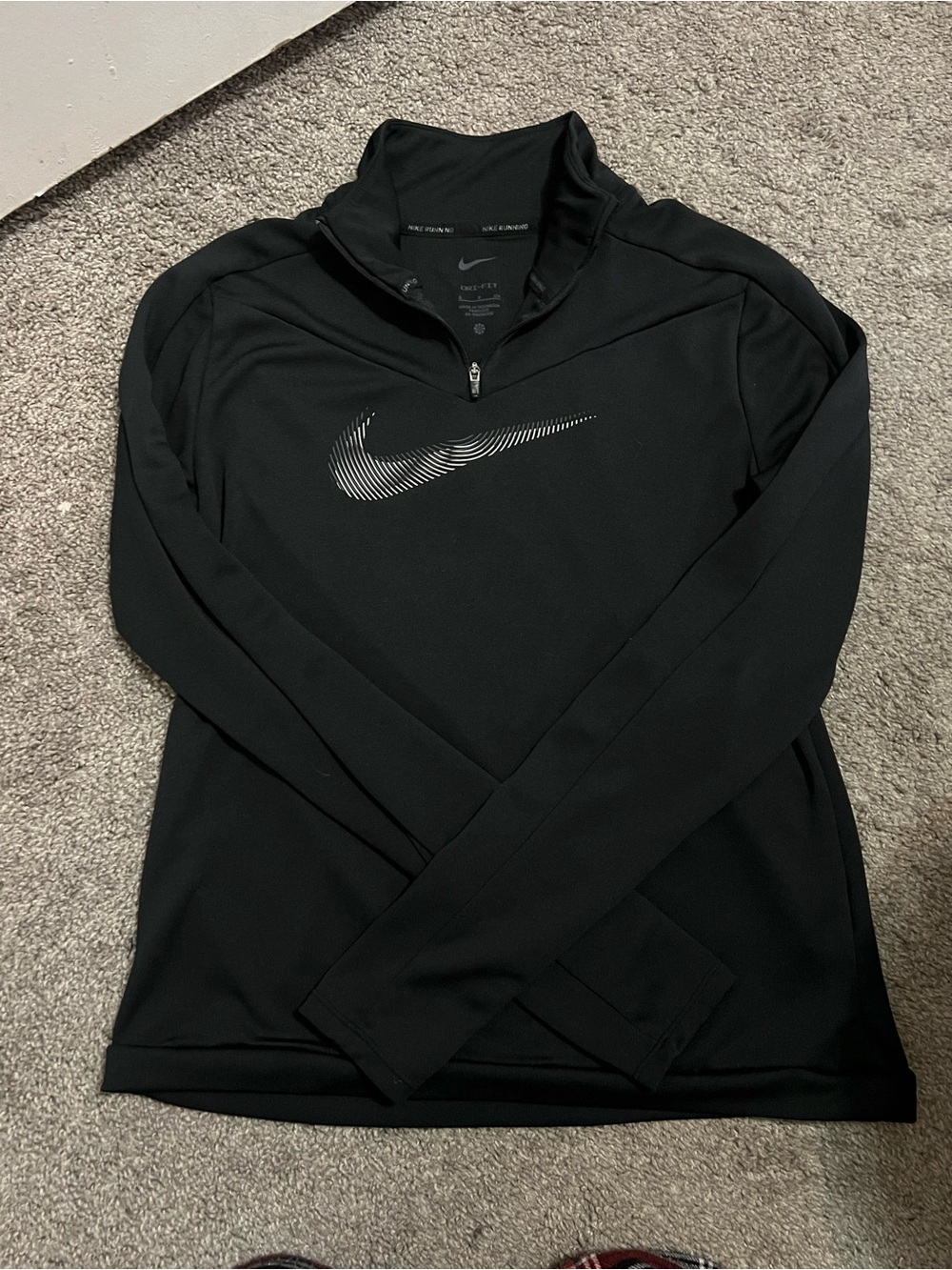 Nike Black Quarter-Zip Pullover with Reflective Swoosh